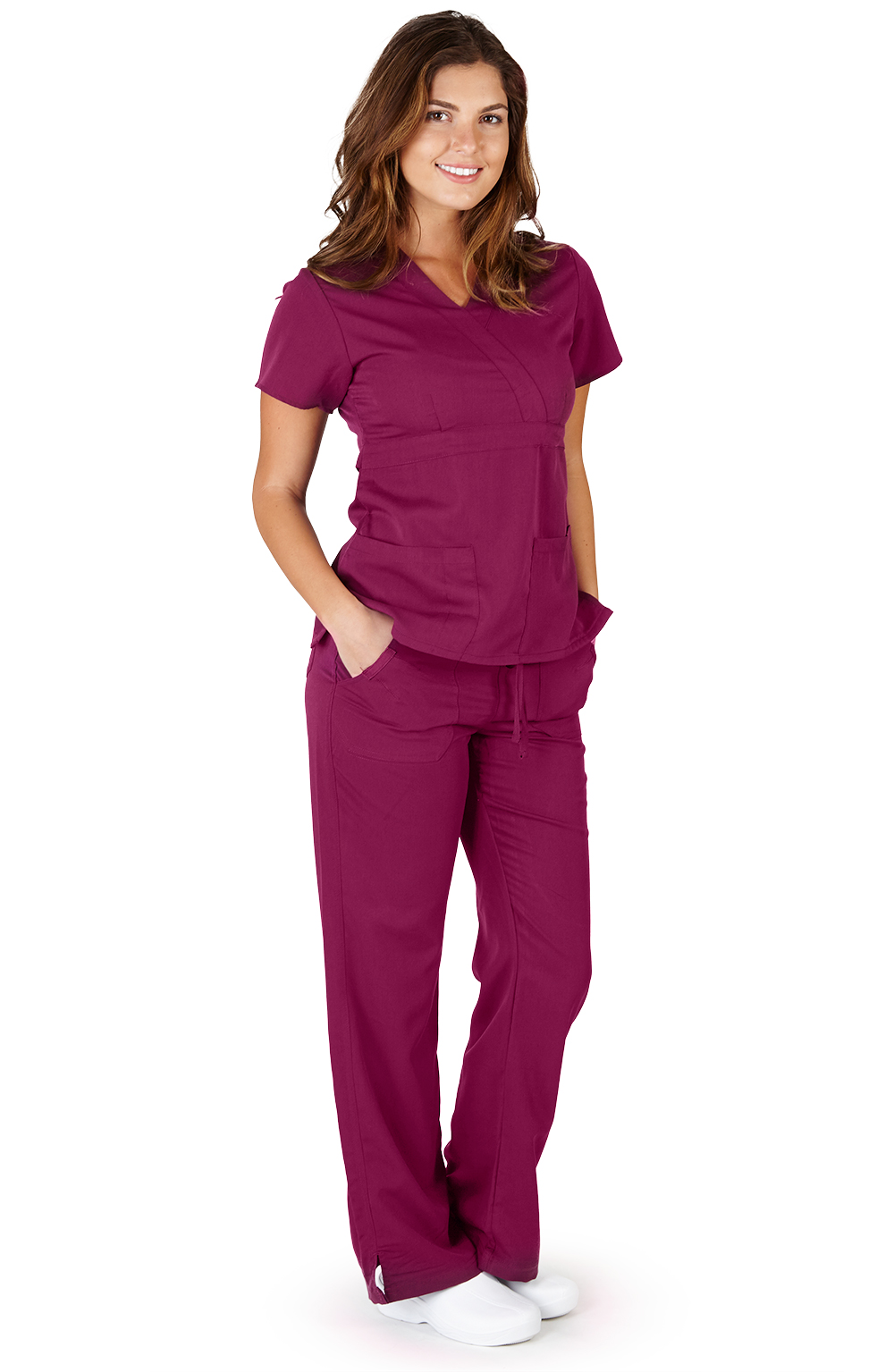 Ultra Soft Medical Nurse Uniform Premium Womens Junior Fit Mock Wrap ...