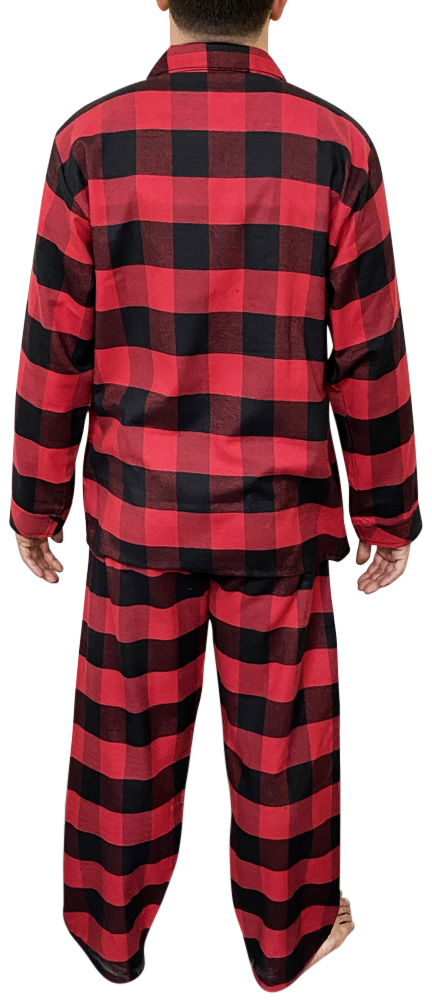 Norty Big Mens Cotton Blend Yarn Flannel Pajama Lounge Sleep Sets - 3XL to  5XL