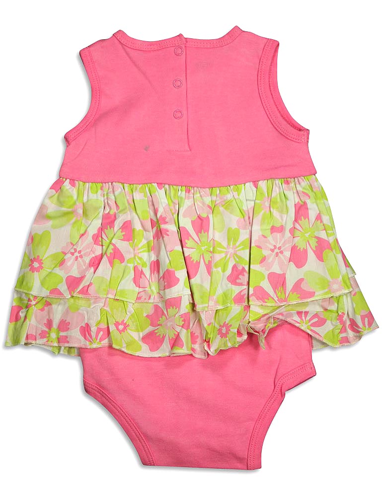 Baby Headquarters Infant Baby Girl's Floral Dress with Attached Ruffle ...
