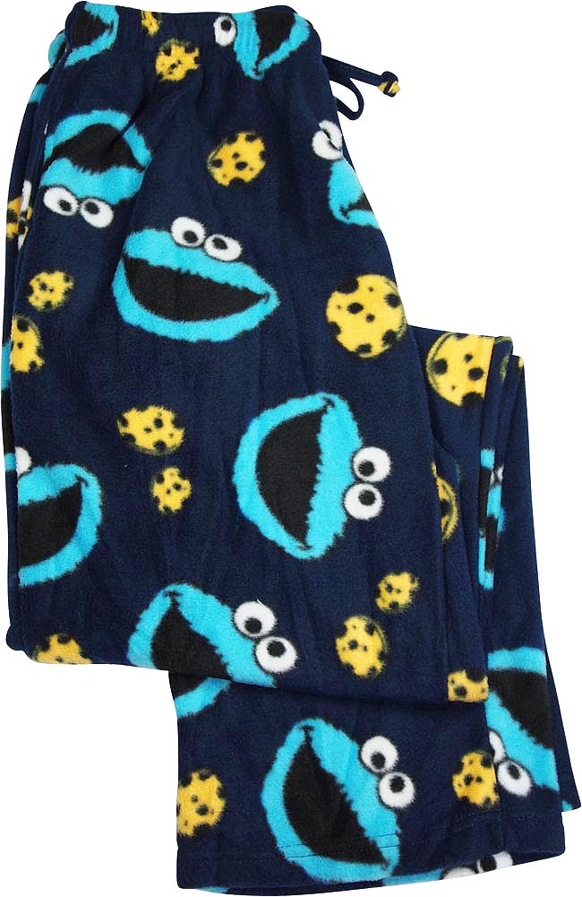 Sesame Street Mens Cookie Monster Plush Fleece Sleep Lounge Pajama Pant ...