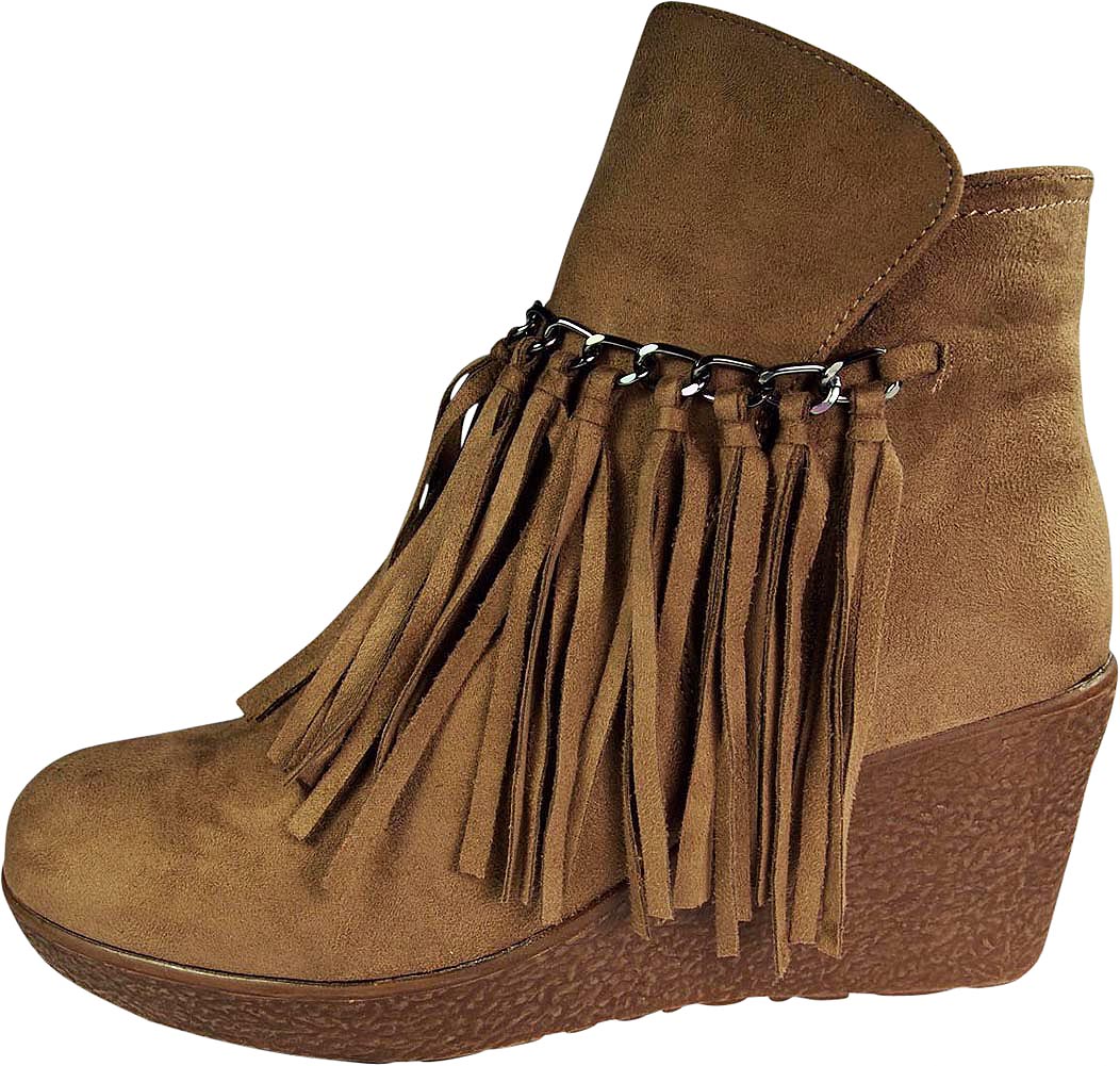 Pierre Dumas Womens Candy 1 Wedge Platform Fringe Ankle Bootie | eBay