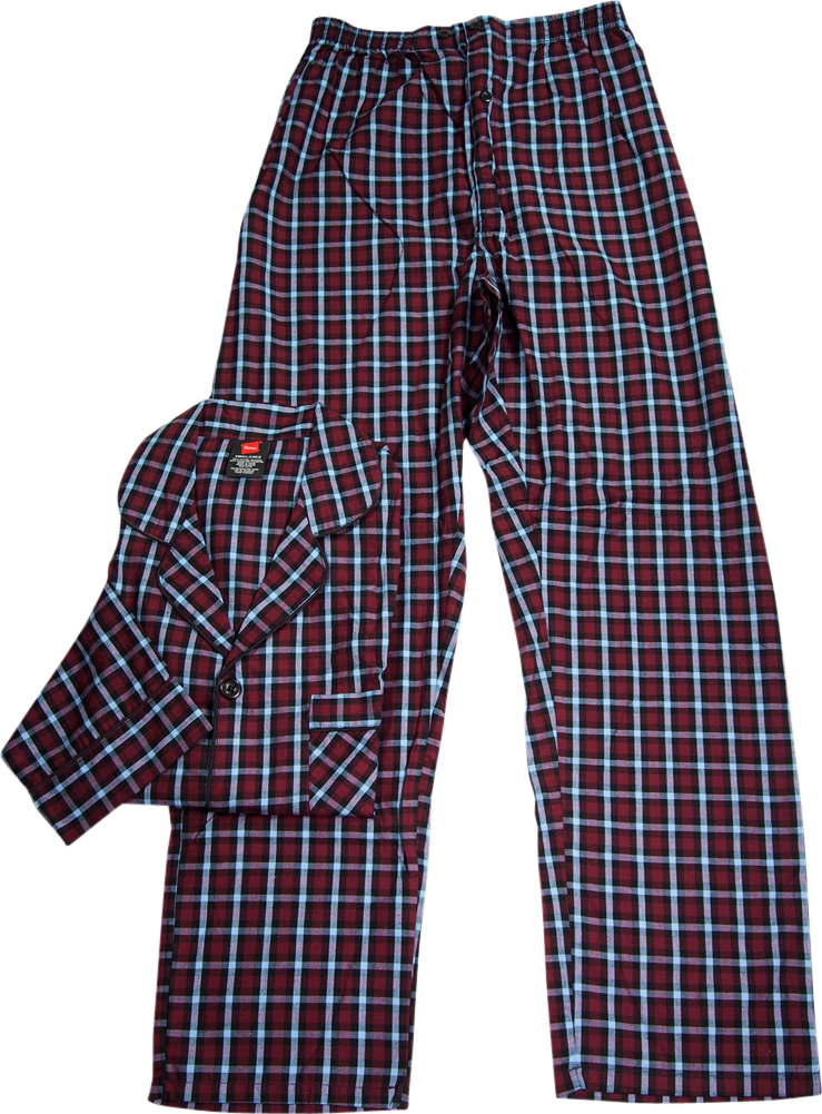 Hanes Woven Pajama Set Plaid L Large Softer Fabric 2 Piece for sale ...