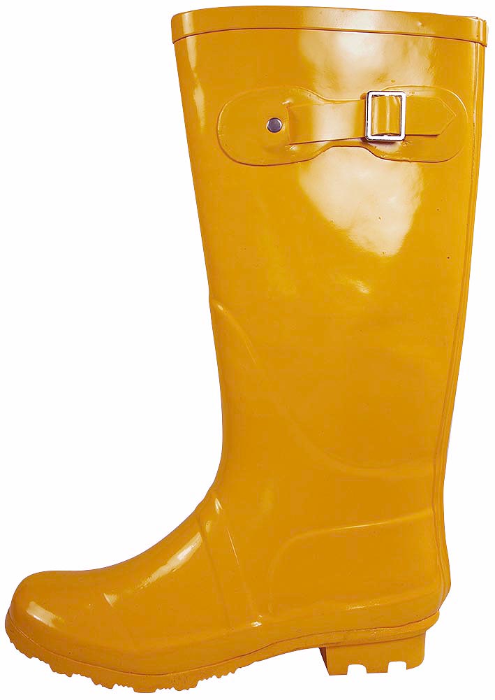 Norty Womens IR Glossy Rain Boots Rubber Hi Height Wellie Hi Calf Snow ...